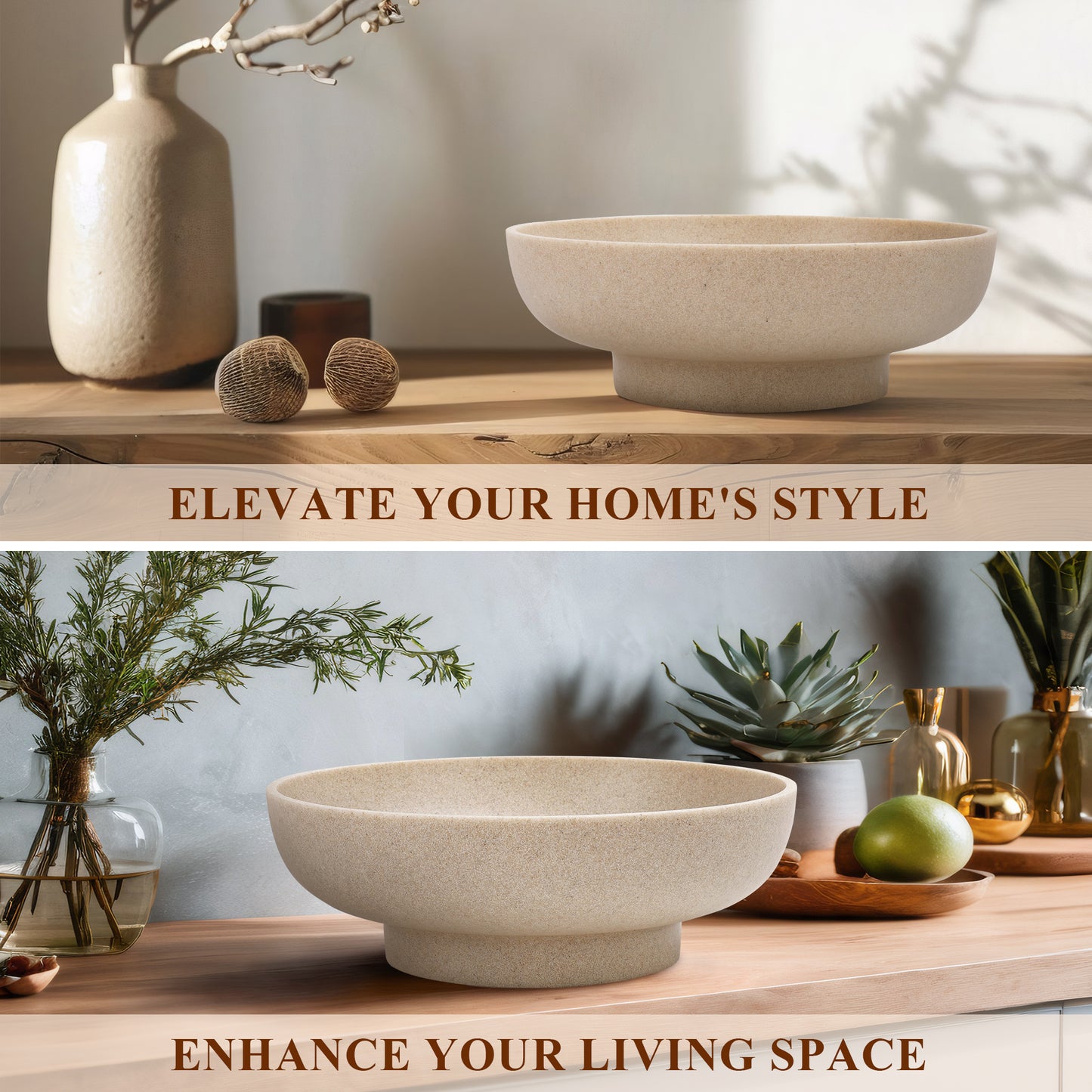 Large Decorative Bowl, Modern Handicraft Resin Bowls for Home Decor